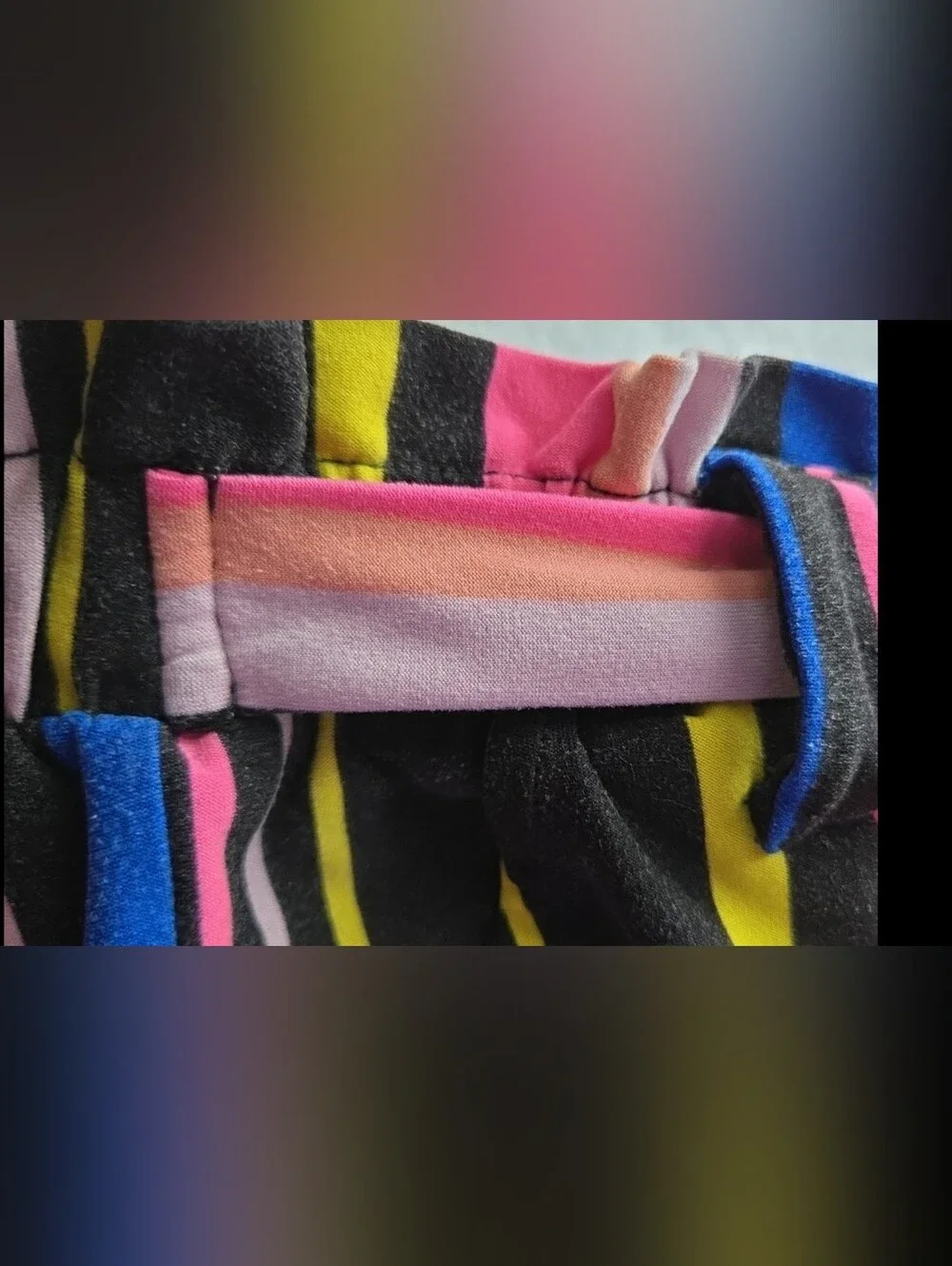 Popular Colorful Stripe Shorts Paperbag Waist w/ Belt 14/16